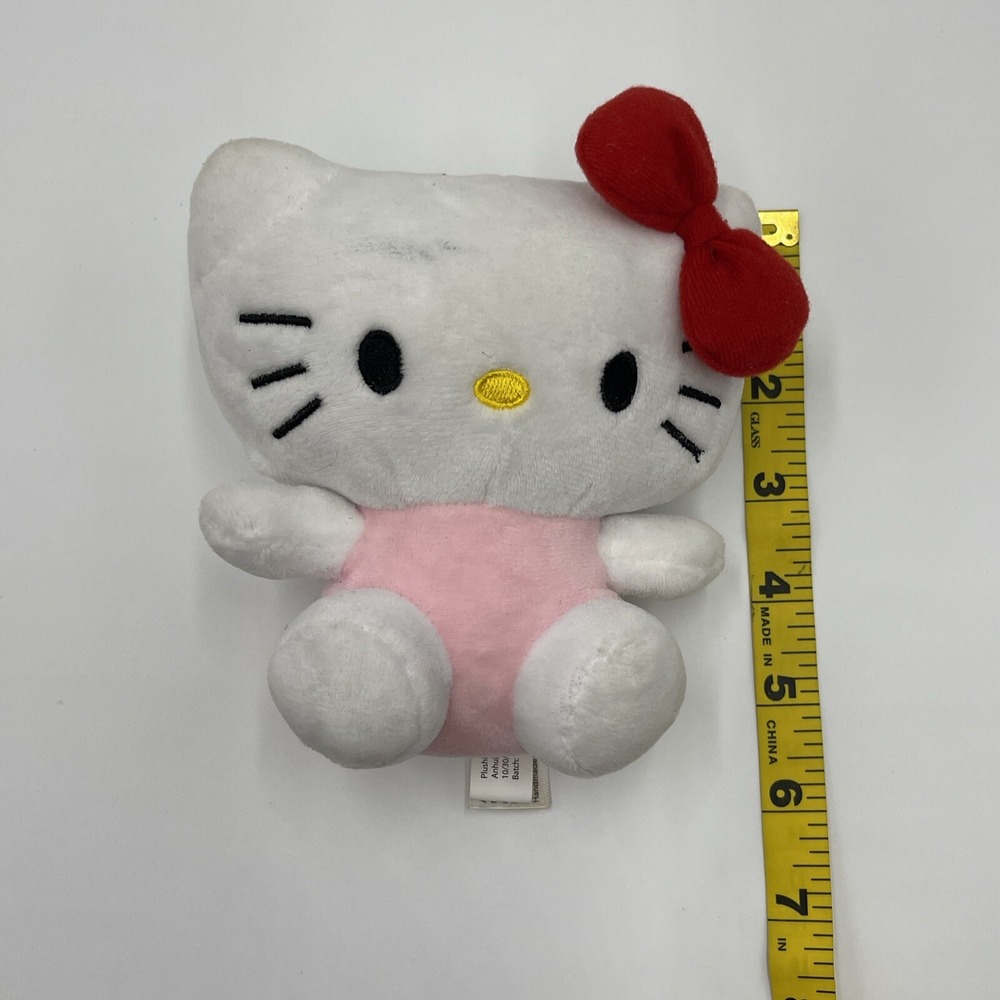Hello Kitty‎ 6" Sitting Plush Plushland 2013 With Brown Bow #023
